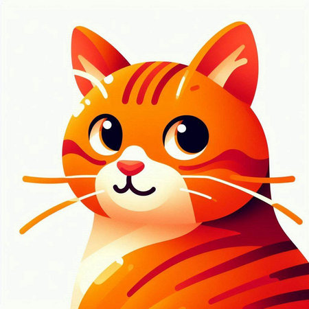 Illustration of a cute red cat on a white background, vector illustrationのイラスト素材