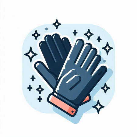 Gloves for protection against viruses and bacteria. Vector illustration in flat styleのイラスト素材