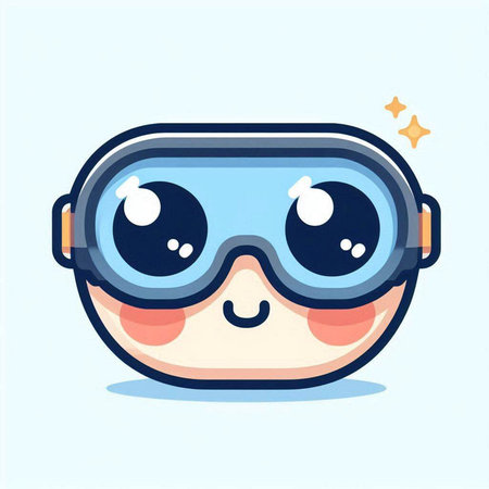 Cute cartoon boy with goggles and snorkel. Vector illustration.のイラスト素材
