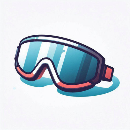 Ski goggles icon. Vector illustration of ski goggles. Ski goggles iconのイラスト素材