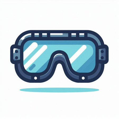 Ski goggles icon. Vector illustration in flat style. Isolated on white background.のイラスト素材
