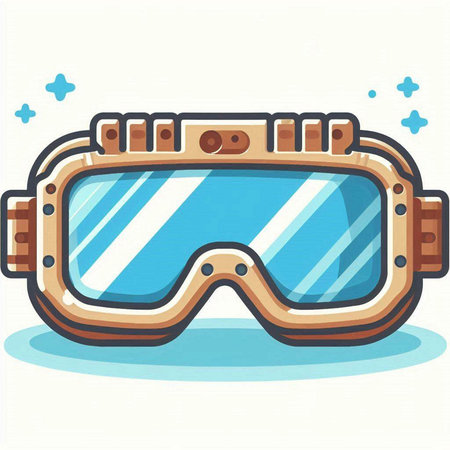 Ski goggles isolated on white background. Vector illustration in cartoon style.のイラスト素材