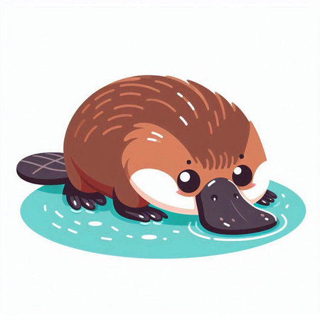 Cute little beaver isolated on white background. Vector illustration.のイラスト素材