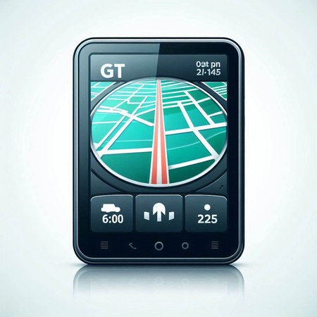 GPS navigator isolated on a white background. Vector illustration.のイラスト素材