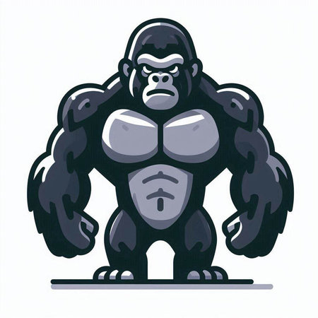 Vector illustration of a strong gorilla. Isolated on white background.のイラスト素材