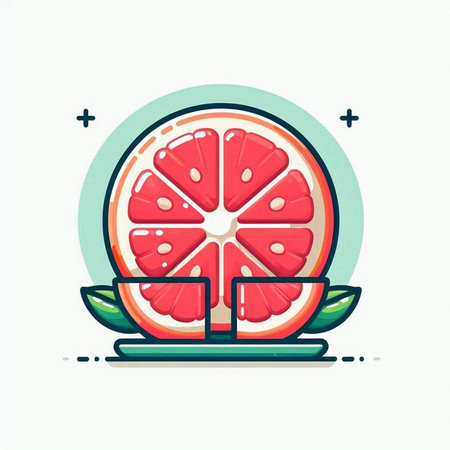 Grapefruit slice icon, vector illustration. Flat design style.のイラスト素材