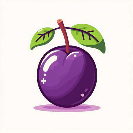 Plum vector illustration isolated on a white background. Vector illustration.のイラスト素材