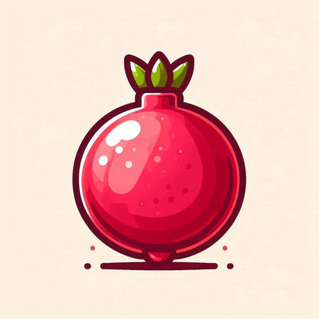 Pomegranate fruit, vector illustration. Pomegranate icon.のイラスト素材