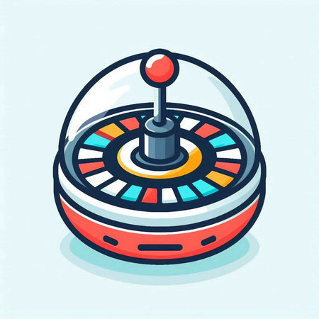 Casino roulette wheel icon. Vector illustration in cartoon style.のイラスト素材