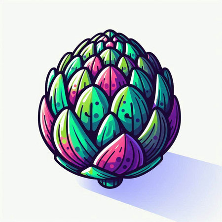 Artichoke. Hand drawn vector illustration. Isolated on white background.のイラスト素材