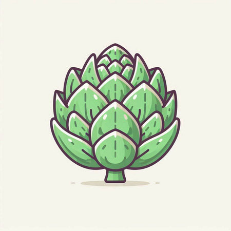 Artichoke vegetable icon. Vector illustration of artichoke.のイラスト素材