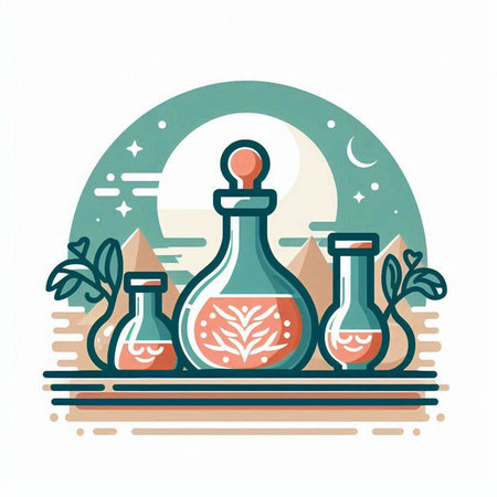 Magic potion in bottle icon. Witchcraft, witchcraft, occult concept. Vector illustrationのイラスト素材