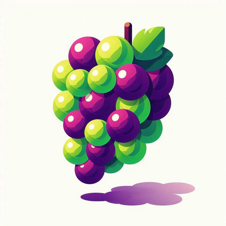 grapes on a white background, vector illustration, epsのイラスト素材