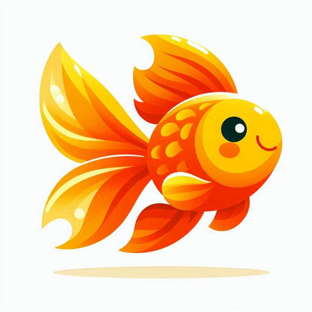 Goldfish. Isolated on a white background. Vector illustration.のイラスト素材