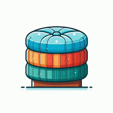Illustration of a stack of blue and orange beer barrels. Vector illustration.のイラスト素材