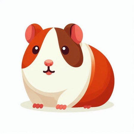 Cute guinea pig on white background. Vector illustration in cartoon styleのイラスト素材