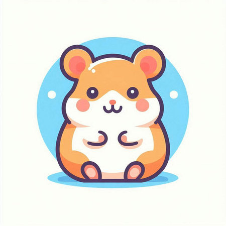 Hamster cartoon. Cute hamster character. Vector illustration.のイラスト素材