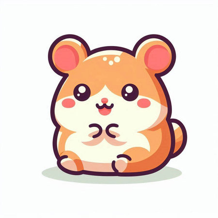 Cute hamster isolated on white background. Cute hamster vector illustration.のイラスト素材