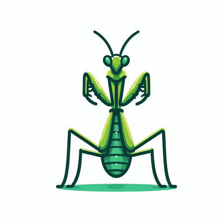 Praying mantis icon. Vector illustration of a praying mantis.のイラスト素材
