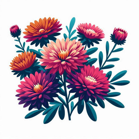 Flower bouquet on a white background. Vector illustration in retro style.のイラスト素材