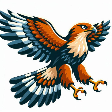 Eagle on a white background. Vector illustration of an eagle.のイラスト素材