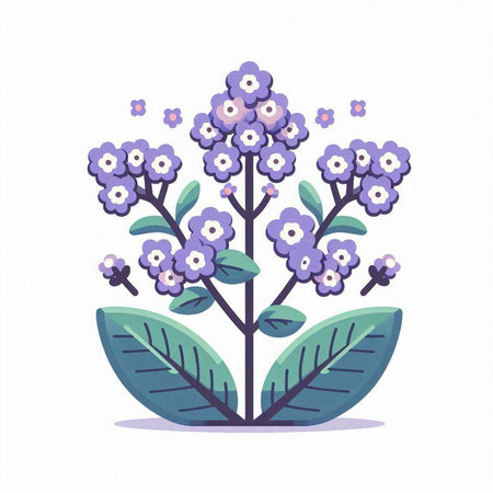 Flower bouquet of blue forget-me-nots.のイラスト素材