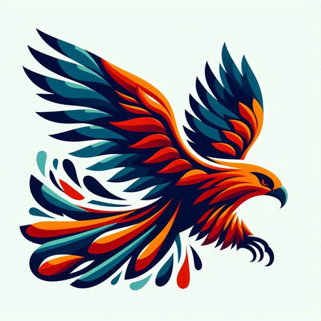 Eagle vector illustration. Colorful bird. Hand drawn style.のイラスト素材