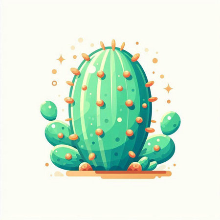 Cactus in cartoon style isolated on white background. Vector illustration.のイラスト素材