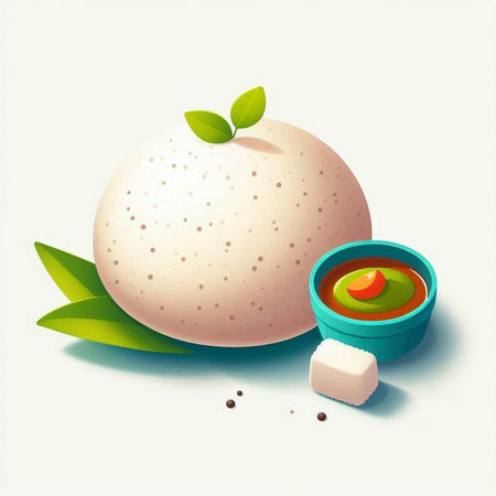 Illustration of a pomelo with a bowl of honey.のイラスト素材