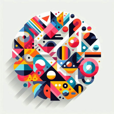 Abstract colorful geometric composition. Vector illustration for your design. Eps10のイラスト素材