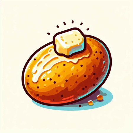 Hand drawn vector illustration of a loaf of bread. Cartoon style.のイラスト素材