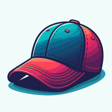 Baseball cap. Vector illustration of a baseball cap with a visor.のイラスト素材