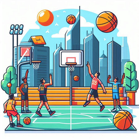 Vector illustration of basketball, basketball, soccer, football, basketball, basketball, basketball, rugby, basketball, basketball, basketball, basketball, basketball, basketball. Sport equipment.のイラスト素材