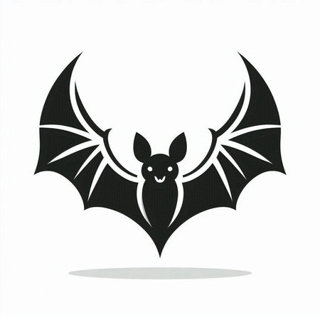 Bat icon on a white background. Vector illustration. Flat design.のイラスト素材