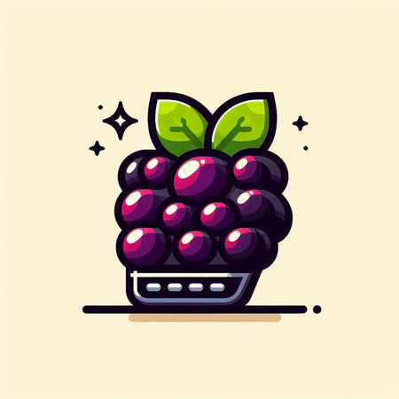 Blackberry vector illustration. Isolated berry on white background.のイラスト素材