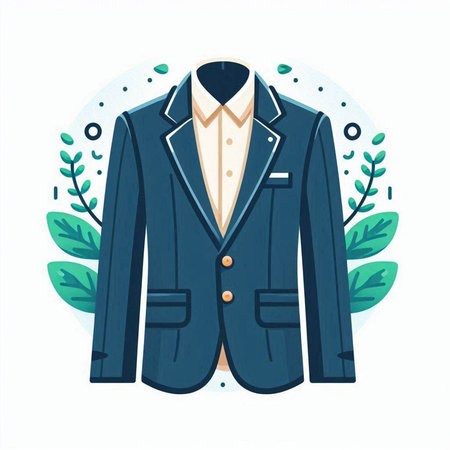 Wedding suit with bow tie. Vector illustration in flat styleのイラスト素材