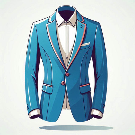 Black suit with long shadow on white background. 3D rendering.のイラスト素材