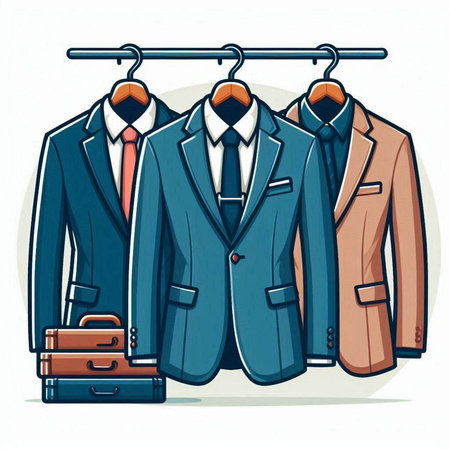 Men's suit. Vector illustration of a man in a suit.のイラスト素材