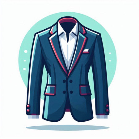 Illustration of a male suit on a white background. Vector illustrationのイラスト素材