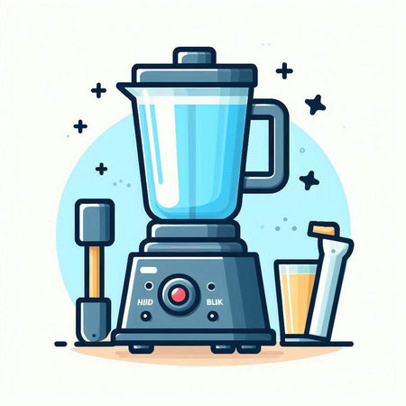 Kitchen blender flat style vector illustration. Blender, blender and equipment.のイラスト素材