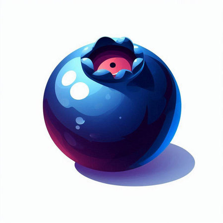 Blueberry isolated on a white background. Vector illustration. Eps 10.のイラスト素材