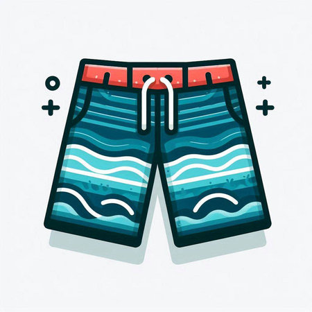 Vector illustration of a pair of swimming trunks on a white backgroundのイラスト素材