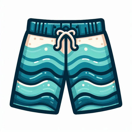 Swimming trunks isolated on white background. Vector illustration in cartoon style.のイラスト素材