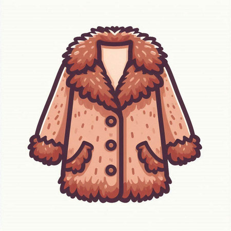 Vector illustration of fur coat. Isolated on a white background.のイラスト素材