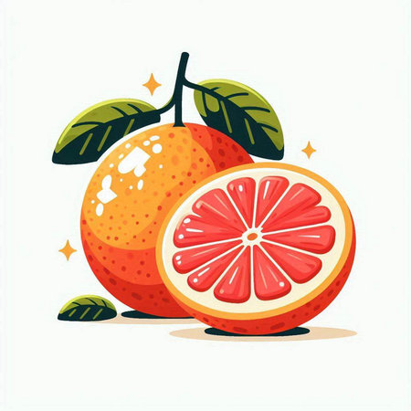 Citrus fruit, orange, grapefruit, vector illustration.のイラスト素材