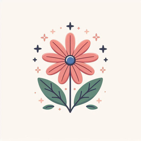 Flower icon. Vector illustration in flat style. Isolated on white background.のイラスト素材