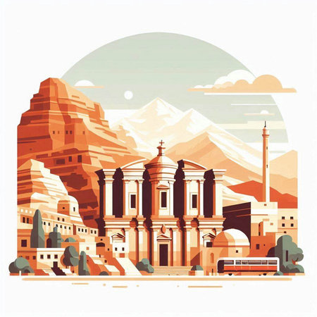 Rajasthan. India. Landmarks of India. Vector illustrationのイラスト素材