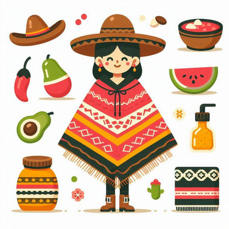 Vector illustration of colorful knitted sweater with ethnic ornaments.のイラスト素材