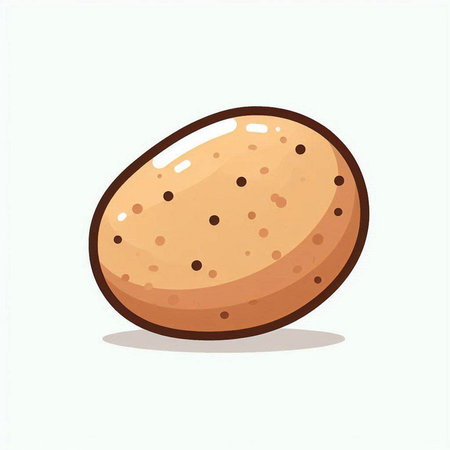 Illustration of a potato on a white background. Vector illustration.のイラスト素材