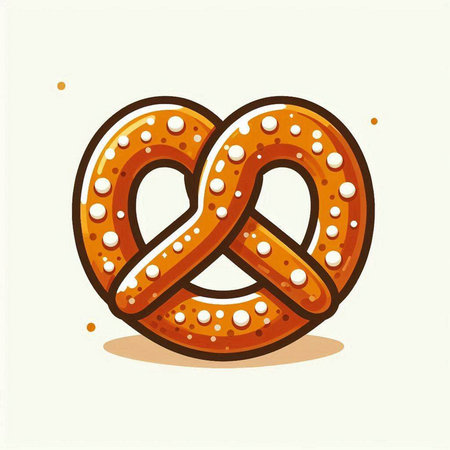 Bavarian pretzel. Vector illustration of a sweet snack.のイラスト素材
